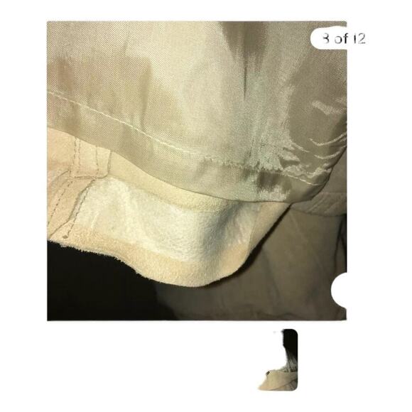 Michael Kors Genuine Tan Suede Leather Skirt Snaps & Zip /Belted Size 8 EUC - Picture 6 of 11